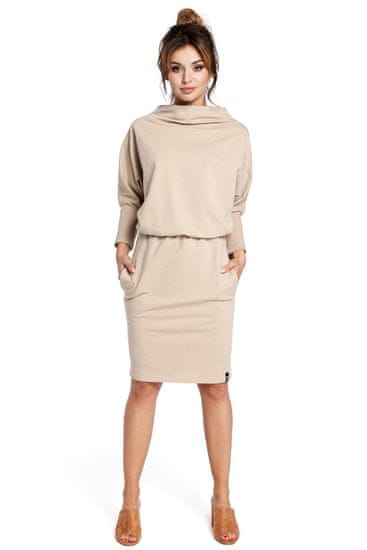 BeWear Ženska mini obleka Vereteno B032 bež