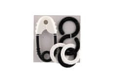 Profibaby Drsalka 2 kosa črno-bele plastike 13cm 2 barvi v škatli 12,5x16cm 0m+