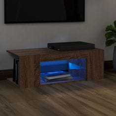 Vidaxl TV omarica z LED lučkami rjav hrast 90x39x30 cm