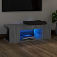 Vidaxl TV omarica z LED lučkami siva sonoma 90x39x30 cm