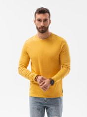 OMBRE Moška osnovna majica z dolgimi rokavi Konrad gorčična XL