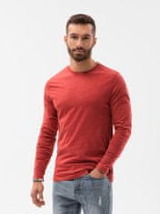 OMBRE Moška osnovna majica z dolgimi rokavi Konrad rdeča M