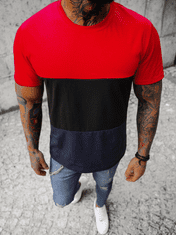 Ozonee Moška majica za prosti čas rdeča XL