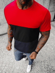 Ozonee Moška majica za prosti čas rdeča XL