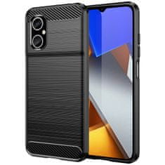 slomart carbon case cover za xiaomi redmi note 11e /redmi 10 5g / redmi 10 prime+ 5g / poco m4 5g fleksibilen silikonski carbon cover črn