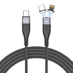 Tech-protect Ultraboost magnetni kabel USB-C - USB-C / Lightning 3A 60W 1m, črna