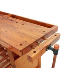 Vidaxl Delovna miza s predali in primeži 192x62x83 cm trdna akacija