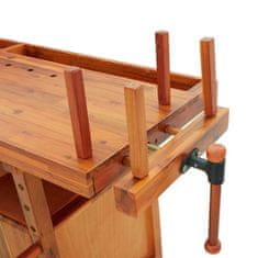 shumee Delovna miza s predali in primeži 162x62x83 cm trdna akacija