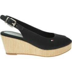 Tommy Hilfiger Sandali črna 41 EU Iconic Elba Sling Back Wedge