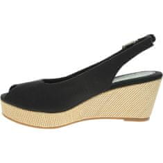 Tommy Hilfiger Sandali črna 41 EU Iconic Elba Sling Back Wedge