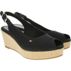 Tommy Hilfiger Sandali črna 41 EU Iconic Elba Sling Back Wedge