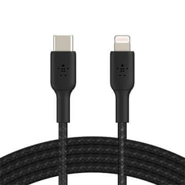 Belkin BOOST CHARGE Kabel Lightning/USB-C, 2m, črn - odporen