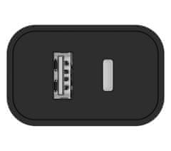 ColorWay 1x USB in 1x USB-C/ omrežni polnilnik/ 20W/ 100V-240V/ črna