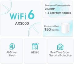 TP-Link AX3000 Smart Home Mesh WiFi6 sistem Deco X50 (2 paketa)