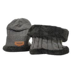 VivoVita Winter Beanie 2v1 – Termo kapa in šal, rjava/siva