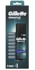 Gillette rezervne glave za britje Mach3, 8 kosov + gel za britje Sensitive gel, 200 ml