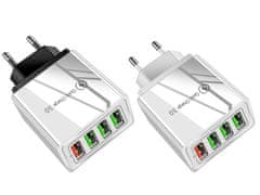 Verkgroup 4x USB 3.0 hitri polnilec 220V z LED 3.1A siv