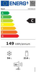 Bosch KGE36ALCA prostostoječi hladilnik z zamrzovalnikom spodaj