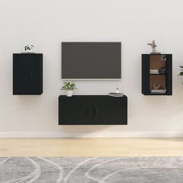 Vidaxl vidaXL Stenske TV omarice, 2 kosa, črne, 40 x 34,5 x 60 cm