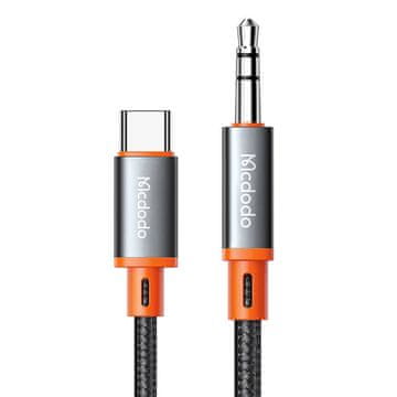 Mcdodo Kabel Mcdodo CA-900 USB-C s 3,5-milimetrskim mini priključkom AUX, 1,8 m (črn)