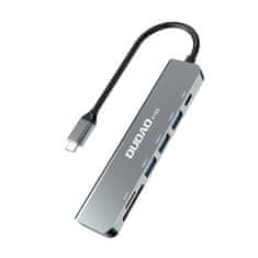 DUDAO Adapter 6v1 Dudao A15S USB-C na 3x USB, 1x USB-C, SD / TF (siv)