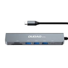 DUDAO 6v1 adapter a15s usb-c na 3x usb, 1x usb-c, sd/tf (siv)