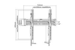 Digitus LCD/LED stenski nosilec do 178 cm (70") + 5-10o naklon, VESA 400x600, 40 kg