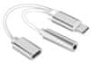 Adapter USB-C (M) / USB-C (F) + mini Jack 3.5