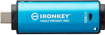 Kingston Ironkey USB ključ, 128GB Vault Privacy 50C, 3.2 Gen1 C, kovinski, strojna zaščita, FIPS 197 (IKVP50C/128GB)
