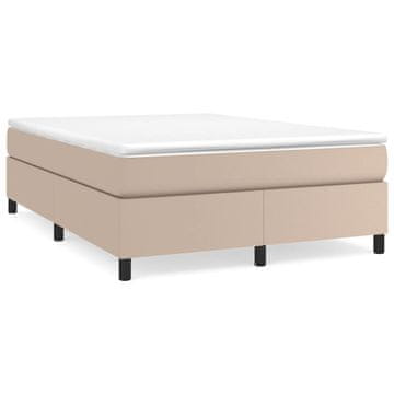 Vidaxl Posteljni okvir z vzmetmi kapučino 140x190 cm umetno usnje
