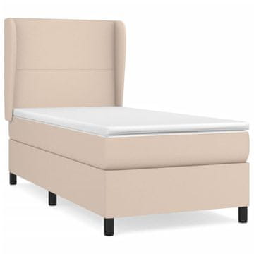 Vidaxl Box spring postelja z vzmetnico kapučino 100x200cm umetno usnje