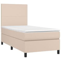 Vidaxl Box spring postelja z vzmetnico kapučino 100x200cm umetno usnje