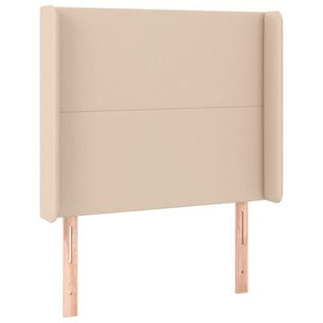 Vidaxl Vzglavje z ušesi kapučino 103x16x118/128 cm umetno usnje