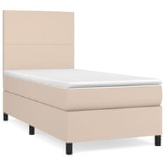 Vidaxl Box spring postelja z vzmetnico kapučino 100x200cm umetno usnje