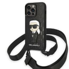 Karl Lagerfeld iphone 14 pro max 6,7" black/black hardcase monogram ikonik patch