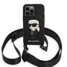 Karl Lagerfeld iphone 14 pro 6.1" black/black trdi ovitek monogram iconic patch