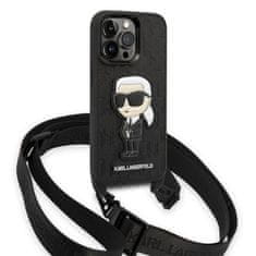 Karl Lagerfeld iphone 14 pro 6.1" black/black trdi ovitek monogram iconic patch