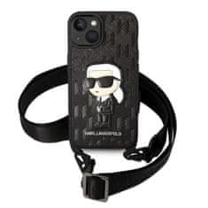 Karl Lagerfeld iphone 14 plus 6.7" črna/črna trda torbica monogram iconic patch