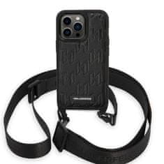 Karl Lagerfeld iphone 14 pro max 6,7" hardcase črn/black monogram plaque logo strap