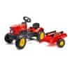 traktor s prikolico, 132 x 42 x 53 cm, rdeč