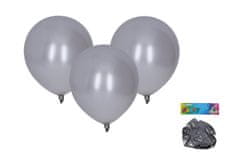 Napihljiv balon 30 cm - komplet 10 balonov, kovinsko srebrn