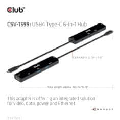Club 3D CSV-1599 priključna postaja, 6v1, USB-C, PD 100 W