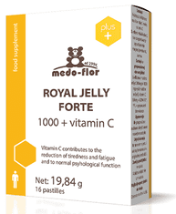 Medo-Flor Matični mleček DUO: 1000 FORTE + vitamin C, 16 pastil, 2 kosa