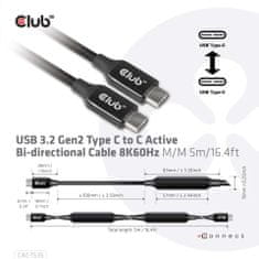 Club 3D CAC-1535 kabel USB-C v USB-C, 5 m