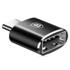 BASEUS Adapter za pretvorbo USB na USB-C OTG - črn