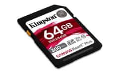 Kingston 64GB Canvas React Plus SDHC UHS-II 300R/260W U3 V90 za Full HD/4K/8K