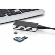 Digitus USB 3.0 čitalnik kartic s priključnim kablom USB 1 m Podpora za kartice MS/SD/SDHC/MiniSD/M2/CF/MD/SDXC