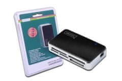 Digitus USB 2.0 čitalnik kartic, vse v enem, podpira T-Flash, vključuje kabel USB A/M do mini USB