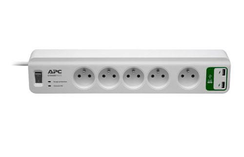 APC Essential SurgeArrest 5 vtičnic z 2 priključkoma USB 5 V, 2,4 A