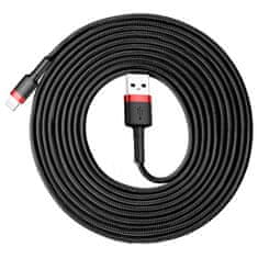 BASEUS baseus cafule cable vzdržljiv najlonski kabel usb / lightning qc3.0 2a 3m črno-rdeč (calklf-r91)